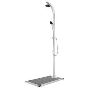 vidaXL Douche de jardin avec base gris 220 cm Aluminium