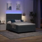 vidaXL Lit à ressorts avec matelas Gris foncé 160 x 200 cm Velours