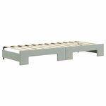 vidaXL Lit de jour avec gigogne sans matelas gris clair 80x200 cm