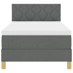 vidaXL Lit Box Spring avec matelas gris foncé 90x190 cm en tissu