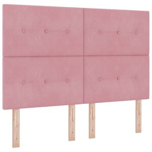 vidaXL Lit à ressort LED avec matelas Rose 140 x 190 cm Velours