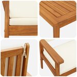 Ensemble de salle à manger de jardin 6 pièces avec coussins en bois d'acacia