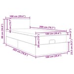 vidaXL Lit ottoman avec matelas bleu 100x200 cm tissu