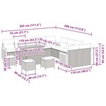 vidaXL Ensemble de canapé de jardin 14 Pièces Beige  gris clair