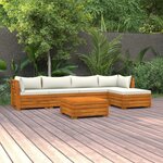 vidaXL Salon de jardin 6 Pièces avec coussins Bois d'acacia solide