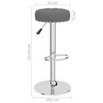 vidaXL Tabourets de bar lot de 2 gris foncé tissu