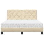 vidaXL Lit avec matelas crème 140x190 cm tissu