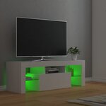 vidaXL Meuble TV avec lumières LED Blanc 120x35x40 cm