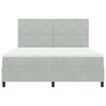 vidaXL Lit à ressorts avec matelas Gris clair 180 x 200 cm Velours