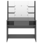 vidaXL Table de maquillage avec éclairage LED MDF Gris brillant