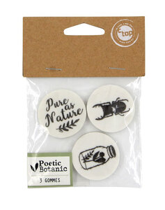 Gomme illustrée 3 pièces