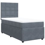 vidaXL Sommier à lattes de lit avec matelas Gris foncé 100x200 cm