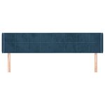 vidaXL Tête de lit avec oreilles Bleu foncé 203x16x78/88 cm Velours