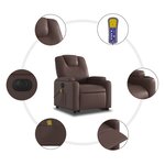 vidaXL Fauteuil inclinable de massage électrique marron similicuir