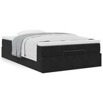 vidaXL Cadre de lit ottoman avec matelas noir 120x200 cm velours