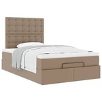 VidaXL Cadre de lit ottoman et matelas cappuccino 120x200cm similicuir