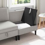 vidaXL Canapé d'angle avec rangement Gris clair Velours