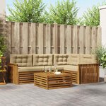 vidaXL Ensemble de canapés d'extérieur 5 Pièces Naturel et Beige