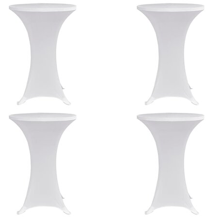 vidaXL Housses élastiques de table Ø 80 cm Blanc 4 Pièces