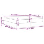 VidaXL Cadre de lit ottoman avec matelas gris foncé 160x200 cm velours