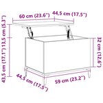 vidaXL Table basse Blanc 60x44 5x45 cm Bois d'ingénierie