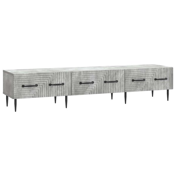 vidaXL Meuble TV Gris béton 147 x 34 5 x 30 cm Bois d'ingénierie