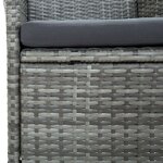 vidaXL Mobilier à dîner de jardin 9Pièces et coussins Résine tressée Gris