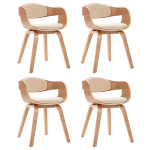 vidaXL Chaises à manger lot de 4 bois courbé et similicuir