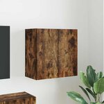 vidaXL Meuble TV mural Chêne fumé 59 5 x 31 x 60 cm Bois d'ingénierie