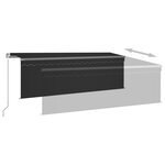 vidaXL Auvent manuel rétractable avec store 4 5x3 m Anthracite