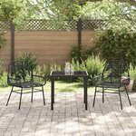 vidaXL Ensemble de salle à manger pour jardin 3 Pièces Noir polyrotin