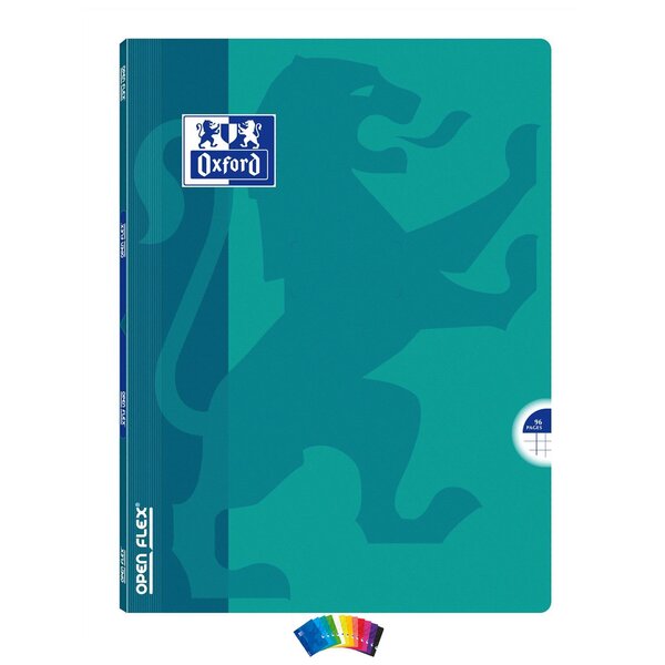 Cahier OPENFLEX piqué 24x32cm 96 pages 90g petits carreaux Coloris aléatoire OXFORD