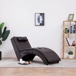 vidaXL Chaise longue de massage avec oreiller Marron Similicuir