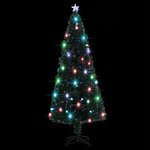 vidaXL Arbre de Noël pré-éclairé avec support 210 cm fibre optique