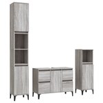vidaXL Ensemble de meubles de salle de bain 3 Pièces Sonoma gris