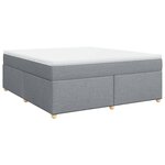 vidaXL Sommier à lattes de lit avec matelas Gris clair 180x200cm Tissu
