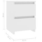 vidaXL Table de chevet Blanc 30 x 30 x 40 cm Bois d'ingénierie