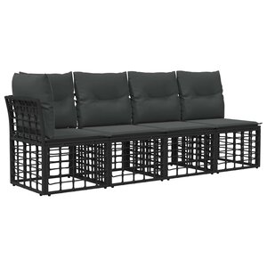 vidaXL Canapé de jardin 4 places avec accoudoir gauche 4 pc