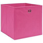 vidaXL Boîtes de rangement 4 Pièces Tissu intissé 28x28x28 cm Rose