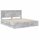 vidaXL Cadre de lit Gris béton 180 x 200 cm Bois Ingénierie