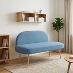 vidaXL Banc rembourré avec dossier Bleu 110 x 60 x 76 cm