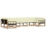 vidaXL Ensemble de canapés d'extérieur 7 pc Blanc et crème