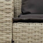 vidaXL Canapé de jardin et coussins gris clair résine tressée