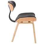 vidaXL Chaises à manger lot de 2 noir bois courbé et similicuir