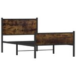 vidaXL Cadre de lit en métal sans matelas chêne fumé 107x203 cm