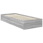 vidaXL Lit de Rangement Gris Sonoma 75 x 190 cm Bois d'ingénierie