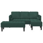 vidaXL Ensemble de Canapés avec coussin 2 Pièces Vert foncé Polyester