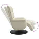 vidaXL Fauteuil inclinable avec repose-pieds crème similicuir