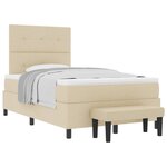 vidaXL Lit à ressorts avec tête de lit Crème 120 x 190 cm tissu