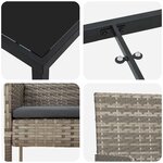 vidaXL Ensemble de salle à manger pour jardin 7 Pièces Gris Poly rotin